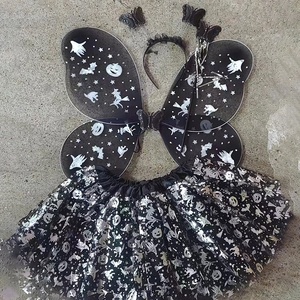 New Arrival 4PCS/Set Halloween Party Skull Printed Butterfly Wings Kids Halloween Cosplay Costumes - Product Image 6