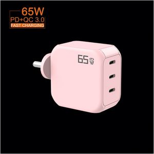 Gan <span class=keywords><strong>Tech</strong></span> เครื่องชาร์จ3.0 PD ขนาด65วัตต์สำหรับเดินทาง, ที่ชาร์จติดผนังแบบพกพาได้รวดเร็วปลั๊กอินเดีย3ช่องเสียบ USB C - Product Image 5
