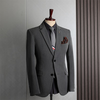 Jas Formal Bisnis Profesional Pria Model Baru Slim Fit Single Breasted Dua Kancing Bahan TR Tenun untuk Pakaian Pernikahan