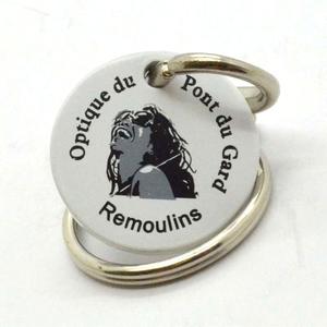 Porte-clés rond en métal personnalisé avec logo, jeton de chariot de courses, porte-clés, chaîne, prix bas - Product Image 3