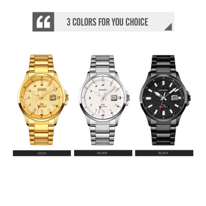Montre chronographe carrée en or pour homme, montre-bracelet de luxe en acier inoxydable, montre à quartz étanche 30M - Product Image 3