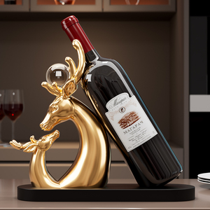 Porte-bouteille en résine en forme de bois de cerf doré, décoration de luxe portable pour salon et meuble TV - Product Image 2