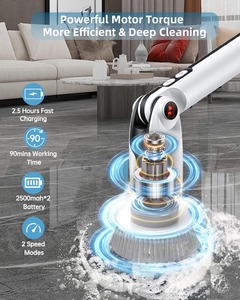 Nuevo Cepillo Eléctrico Giratorio con Mango Largo, 8 Cabezales de Cepillo Reemplazables, 50 kgft, Cepillo Giratorio para Baño y Cocina - Product Image 5