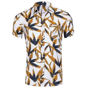 Camisa Hawaiana con Cuello Alto y Cremallera, Diseño Personalizado con Estampado por Sublimación, Camisa Casual de Playa con Estampado Floral para Hombre, Camisa de Verano de Manga Corta para Vacaciones - Product Image 1