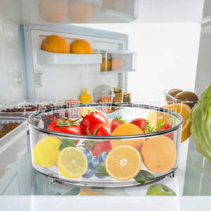 Round Transparent Pet Storage Box For Kitchen Condiments And Vegetables With Rotating Design - Product Image 2