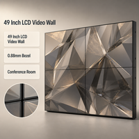 Écran LCD de 49 pouces pour mur vidéo sans cadre de 0,88 mm, revêtement anti-reflet AG, gamme de couleurs 98% Rec.709 pour les conférences d'entreprise