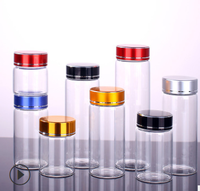 Petites bouteilles en verre cylindriques pour le stockage, capacité de 5 ml à 120 ml, verre transparent avec bouchon à vis en aluminium