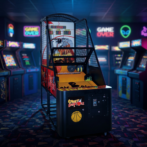 Machine de jeu d'arcade HGR Amusement Street Basketball personnalisée avec système de rédemption de tickets, fonctionnant à pièces/cartes, jeu de tir avec tickets de score - Product Image 3