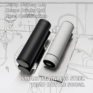 Bouteille d'eau intelligente en acier inoxydable à double paroi avec affichage LED de la température, 500 ml, isolée sous vide, pour le camping, maintien au chaud de 6 à 12 heures - Product Image 2