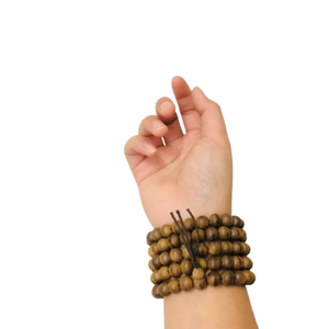 Bracelet Encens Bio Haute Qualité Naturel 108 Perles 6.8mm Bâtons de Bambou Vintage Poignet Mala Charbon de Bois Vietnamien - Product Image 1