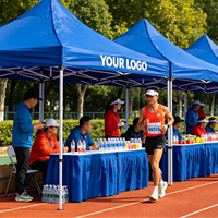 Mini tente de marché pop-up pour sports de plein air, impression personnalisée de marque, imperméable, protection UV, résistante au vent, stand de salon professionnel pour petites entreprises