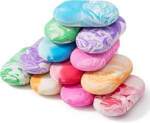 Kit lukisan seni Rock Mini Diy, kustom lukisan batu cairan tidak beracun untuk anak-anak, Set mainan menggambar uniseks dengan batu datar alami - Product Image 1