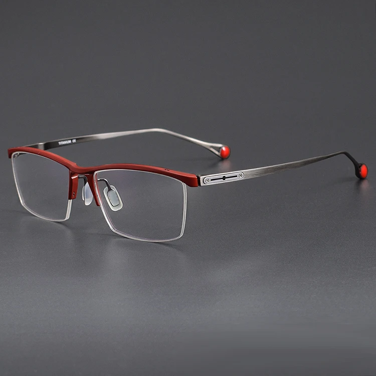 half frame titanium glasses