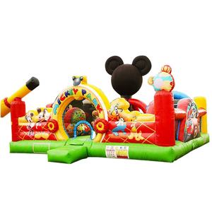 Château gonflable à tissu de <span class=keywords><strong>Mickey</strong></span> Park pour enfants, joli parc d'extérieur, maison de saut en Air, roulettes de ville amusantes, - Product Image 1