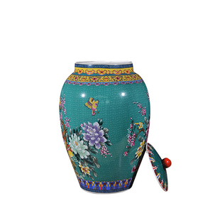 Jingdezhen High Quality Antique Chinese Green Ceramic Ginger Jar <strong>Vase</strong> Customized Home Decors Art Deco Style <strong>Floor</strong> <strong>Vase</strong> - Product Image 2
