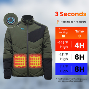 Giacca a batteria elettrica riscaldata USB per gli uomini Hi Vis 18V supporto autoriscaldamento Casual inverno <span class=keywords><strong>viola</strong></span> per le escursioni lavoro lavoro Bomber Jacket - Product Image 5