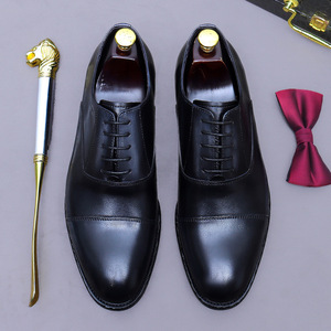Zapatos formales de cuero para hombre, piel de vaca auténtica, conector de tres piezas, estilo clásico, zapatos retro para hombre con efecto desgastado - Product Image 5