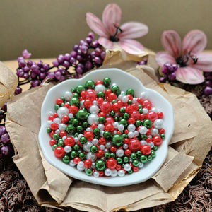 500g bricolage artisanat fournitures taille mixte 4/5/6/8/10mm rouge vert résine perle perles sans trou artistique teinté perles entretoises en vrac - Product Image 3