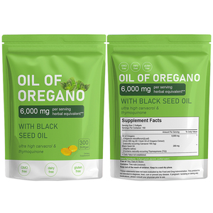 Gélules d'huile d'origan personnalisées avec huile d'origan et huile de nigelle, non-OGM, végétaliennes, certifiées HACCP - Product Image 1