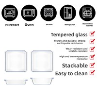 Plat de cuisson rectangulaire en verre trempé antiadhésif résistant aux hautes températures pour four, idéal pour la cuisson vapeur du poisson et des gâteaux – Collection Harmonious Home