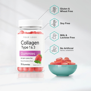 Doğal çilek lezzet ile sıcak satış kollajen tipi <span class=keywords><strong>1</strong></span> & 3 Gummies 70 sayısı özel Logo takviyesi - Product Image 2