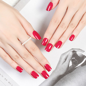 Lot de 24 <span class=keywords><strong>faux</strong></span> <span class=keywords><strong>ongles</strong></span> courts classiques en ABS, couleur unie, à porter, avec adhésif, pour manucure - Product Image 4
