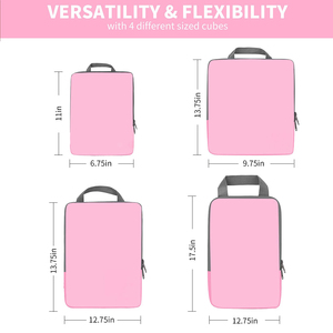 Ensemble de 4 cubes de compression de différentes tailles, sacs de rangement pour vêtements de voyage imperméables et économiseurs d'espace - Product Image 2