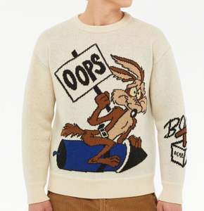 เสื้อสเวตเตอร์ถักแบบสวมหัวคอกลมสำหรับผู้ชายเสื้อสเวตเตอร์คอกลมผ้าคอตตอนผ้าถักแบบสวมหัวสไตล์สตรีท OEM & ODM - Product Image 1