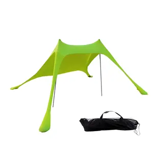 مظلة الشاطئ خيمة قماش القنب المحمولة L-y-c-r-a مظلة التخييم الصيف حماية الشمس الصيد الرياح المظلة المطر