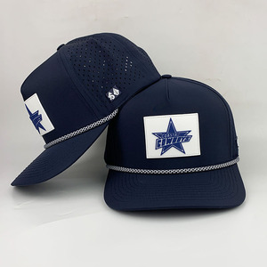 Thiết Kế Cao Cấp Thêu Kim Loại Logo Không Thấm Nước Hai Giai điệu Cha Chạy Gorras 5 Bảng Điều Chỉnh Tùy Chỉnh Bóng Chày Mũ Thể Thao Golf Sợi Dây Thừng Mũ - Product Image 6