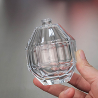 Flacon de Cologne en cristal de 100 ml, flacon de parfum en verre facetté avec bouchon en treillis or rose