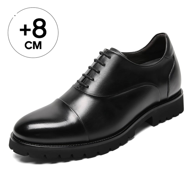 British Design Handmade Genuine Leather Oxford Shoes Mens Lighted Height Increasing Oxford Shoes 8cm Elevator Dress Oxford Shoe