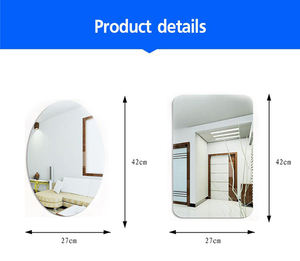 Espejo Adhesivo de Pared Acrílico de 42*27cm para Decoración de Sala de Estar, Dormitorio u Oficina, Adhesivo de Pared Reflectante - Product Image 6