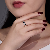 Bague en moissanite trèfle à quatre feuilles de 0,18 CTW, argent sterling S925, micro-pavée, bijoux fins de luxe