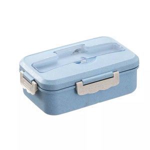 Wheat straw fiber square children's lunch box sealed plastic lunchbox wheat lunch box loncheras escolares kids