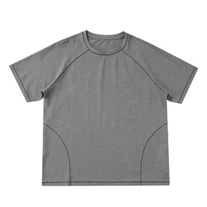 Camiseta Deportiva de Manga Corta para Hombre Healy, Cuello Redondo, Absorbe la Humedad, Color Sólido, Poliéster, Corte Regular, Amarillo - Product Image 4