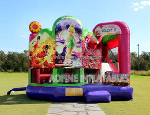 Castillo Inflable 5 en 1 de Tinker Bell, Casa de Brinco Inflable con Tobogán para Fiestas Infantiles al Aire Libre - Product Image 4