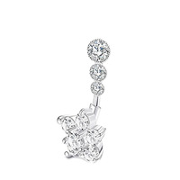 Vente en gros de bijoux de piercing nombril avec breloque en cristal anneaux de nombril en acier inoxydable 316L en forme de cœur zircon anneau de nombril