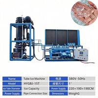 Machine industrielle de fabrication de glace en tubes 20T 50T PLC en acier inoxydable, équipement de glace économe en énergie pour bars