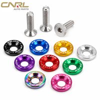 Rondelles de pare-chocs M6 en aluminium anodisé CNC multicolores pour modification de voiture JDM, décoratives pour plaque d'immatriculation, avec vis en acier inoxydable