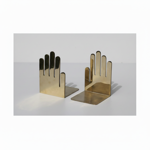 Sujetalibros de metal con acabado de latón de primera calidad para elegantes escritorios de oficina que agregan apariencia profesional y elegante - Product Image 1