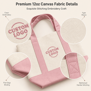 Mini <span class=keywords><strong>sac</strong></span> fourre-tout d'été en toile, sacs fourre-tout en <span class=keywords><strong>coton</strong></span>, mini <span class=keywords><strong>sac</strong></span> de shopping avec poche zippée pour les voyages et les vacances - Product Image 4