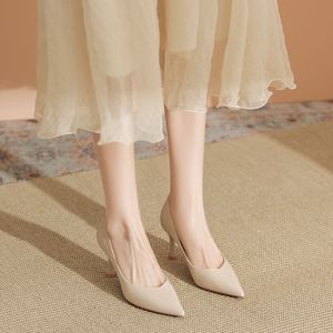 Zapatos de Tacón para Mujer 7333A, Punta Puntiaguda, Tacón de Aguja, Cuero PU, Zapatos de Oficina, Sin Cordones, Color Sólido, Tendencia de Moda, Tallas 35-40 - Product Image 2