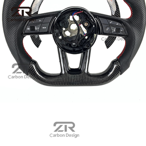 อุปกรณ์เสริมสำหรับรถยนต์พวงมาลัย LED RPM คาร์บอนไฟเบอร์สำหรับรถ <span class=keywords><strong>Audi</strong></span> A3 A4L A4 B9 A5 A6 RS4 RS5 RS6 RS7 2017 - <span class=keywords><strong>2023</strong></span> - Product Image 4