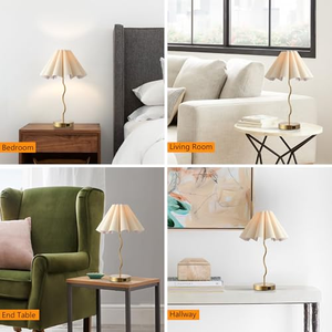 Lampe d'hôtellerie élégante avec abat-jour en métal et tissu, lampe de table sans fil pour mariage, banquet et restaurant - Product Image 5