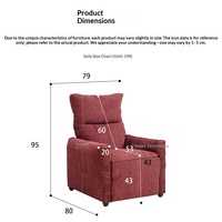 Fauteuil inclinable manuel pour petit appartement, avec fonction massage, interface USB, structure métallique facilement démontable, idéal pour l'export.