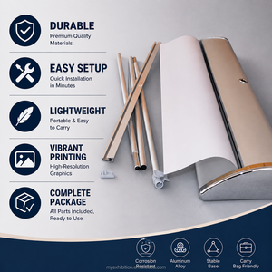 Custom stampato portatile in alluminio <span class=keywords><strong>Roll</strong></span> <span class=keywords><strong>up</strong></span> Banner Stand telaio con asta telescopica per retrattile pubblicità & eventi - Product Image 1