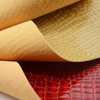 Cuir PVC gaufré brillant avec support en tissu brossé, épaisseur 1,0 mm, résistant à l'abrasion, imperméable, surface miroir pour sacs