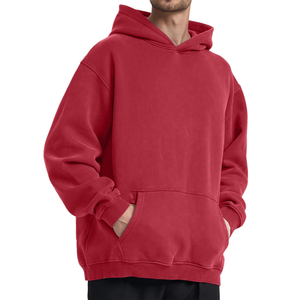 Sweat à capuche personnalisé en molleton polyester/coton épais, style vintage délavé à l'acide, grande taille pour homme, avec logo, tendance - Product Image 1