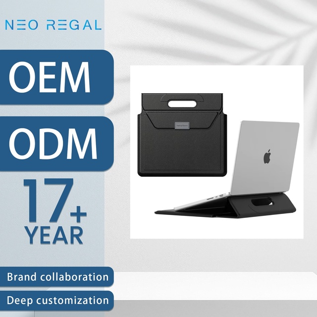 Modern Slim Leather Laptop Sleeve Cover Case with Stand Casual Briefcase Style PU Laptop Bag